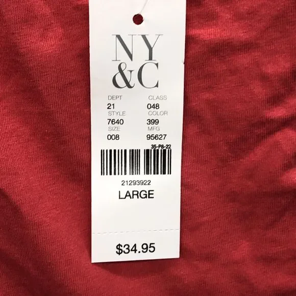 New York & Company Shirt Large Pink Grommet Boat Neck Neckline NWT - Picture 3 of 13